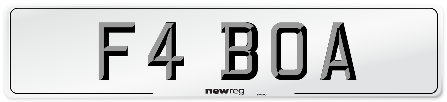 F4 BOA Number Plate from New Reg